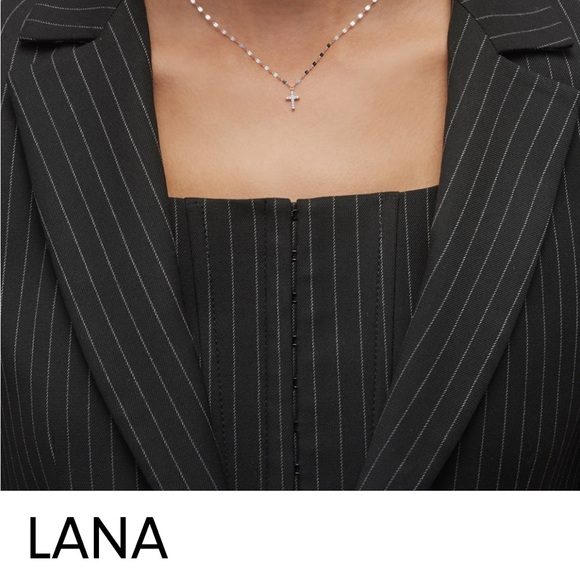 Lana 14k Gold Flawless Mini Cross Necklace - Picture 5 of 5